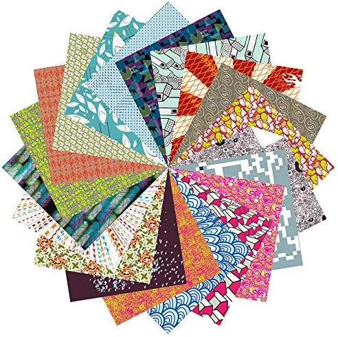 סט מתנות נייר אוריגמי | 200 גיליונות, ריבוע 6 אינץ '| דפוסי מעצבים אוסף שלם
